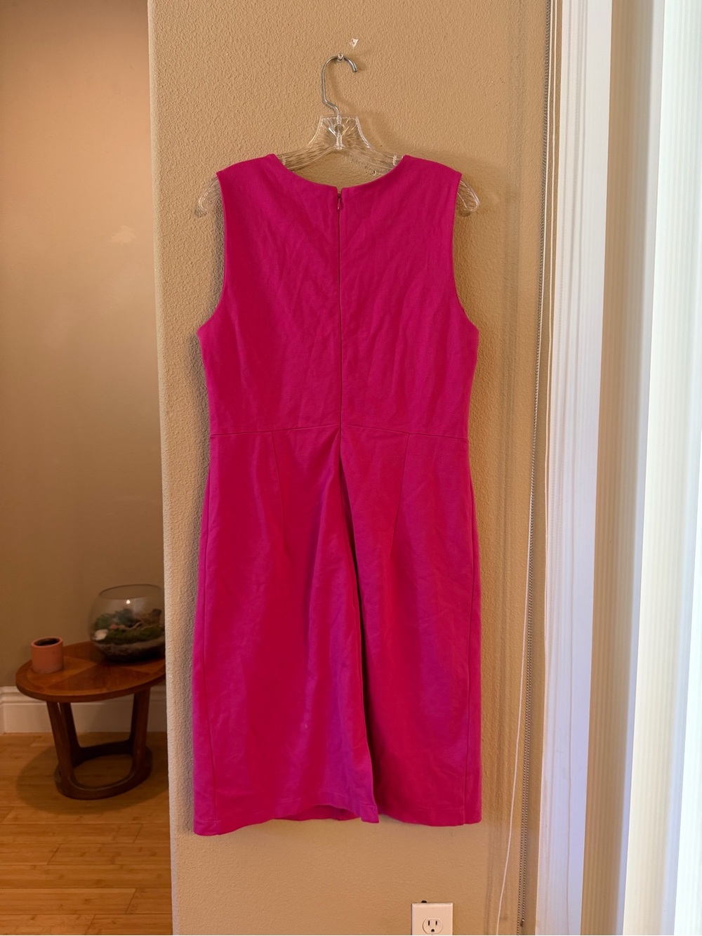 Lands' End Vibrant Pink Sleeveless Midi Sheath Dress - Picture 2 of 4